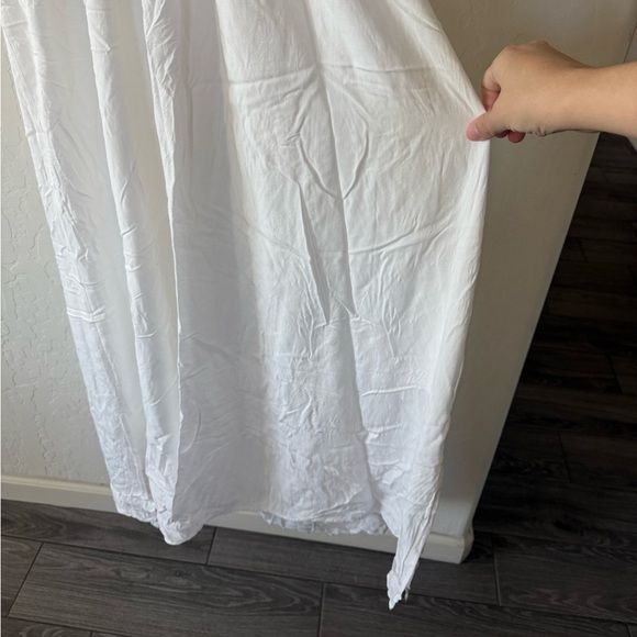 Boutique|White cotton midi summer halter sundress with crotchet details•••Boho - Picture 5 of 14